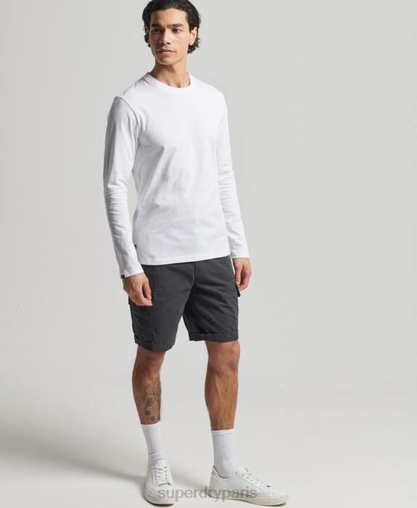 Superdry Hommes top brodé logo vintage en coton bio D64Z1539 vêtements blanc