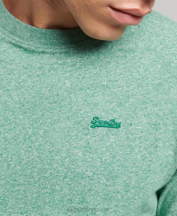 Superdry Hommes top brodé logo vintage en coton bio D64Z1542 vêtements vert