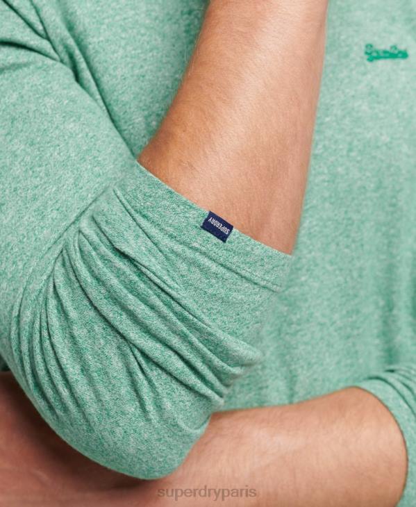 Superdry Hommes top brodé logo vintage en coton bio D64Z1542 vêtements vert