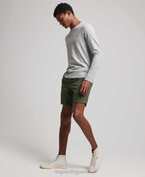 Superdry Hommes top brodé logo vintage en coton bio D64Z1547 vêtements gris