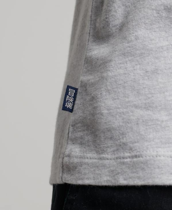 Superdry Hommes top brodé logo vintage en coton bio D64Z1549 vêtements gris clair