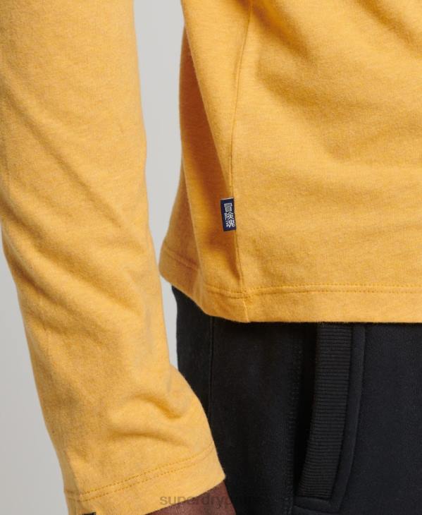 Superdry Hommes top brodé logo vintage en coton bio D64Z1562 vêtements jaune