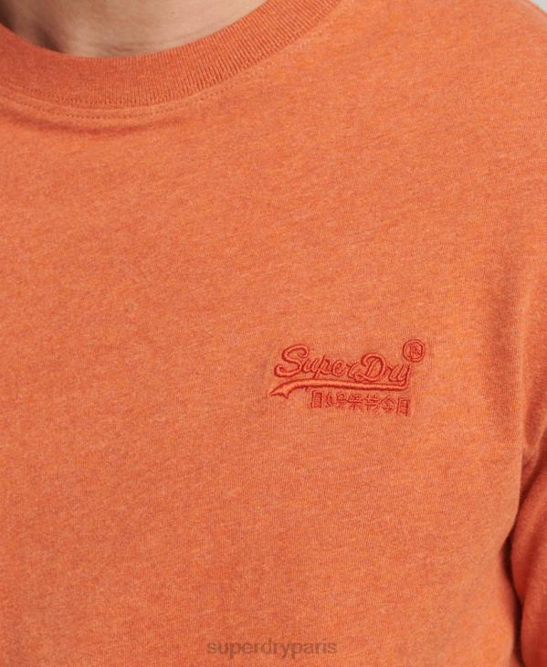 Superdry Hommes top brodé logo vintage en coton bio D64Z1571 vêtements orange
