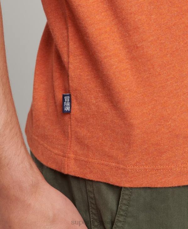 Superdry Hommes top brodé logo vintage en coton bio D64Z1571 vêtements orange