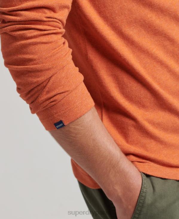 Superdry Hommes top brodé logo vintage en coton bio D64Z1571 vêtements orange
