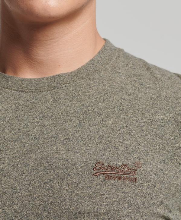 Superdry Hommes top brodé logo vintage en coton bio D64Z6418 vêtements brun