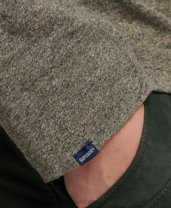 Superdry Hommes top brodé logo vintage en coton bio D64Z6418 vêtements brun