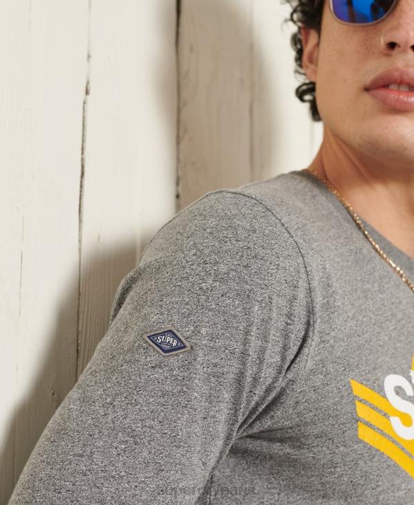 Superdry Hommes top cali à manches longues et logo core D64Z6462 vêtements gris