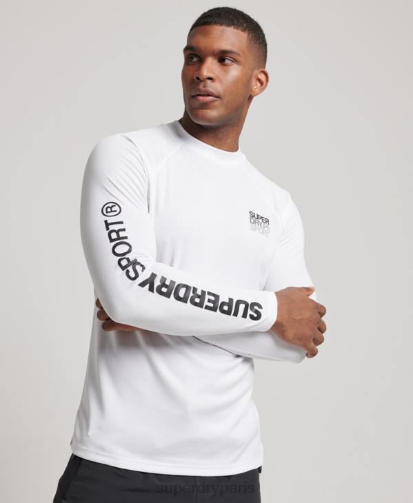Superdry Hommes top à col montant D64Z1413 vêtements blanc