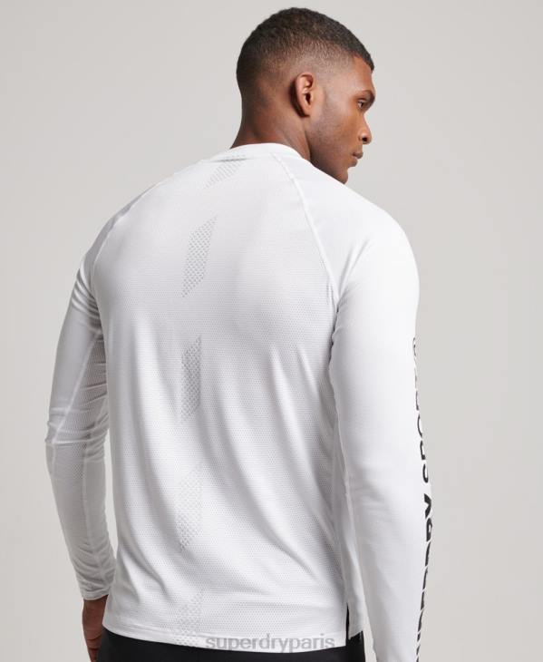 Superdry Hommes top à col montant D64Z1413 vêtements blanc