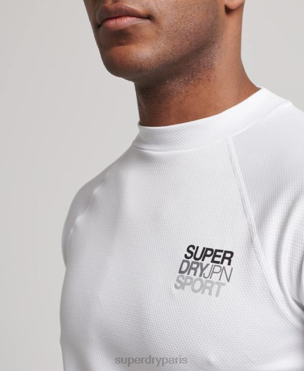Superdry Hommes top à col montant D64Z1413 vêtements blanc