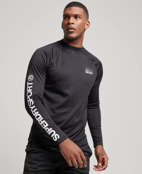 Superdry Hommes top à col montant D64Z1419 vêtements noir