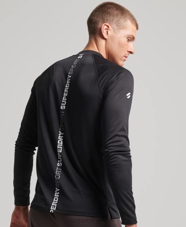Superdry Hommes top à col montant D64Z1427 vêtements noir
