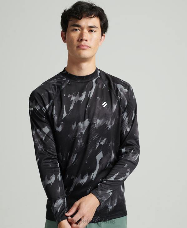 Superdry Hommes top à col montant D64Z5357 vêtements gris foncé