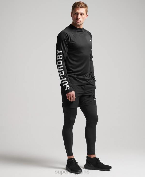 Superdry Hommes top à col montant D64Z5374 vêtements noir