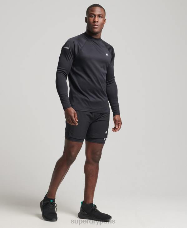 Superdry Hommes top à col montant D64Z5392 vêtements noir