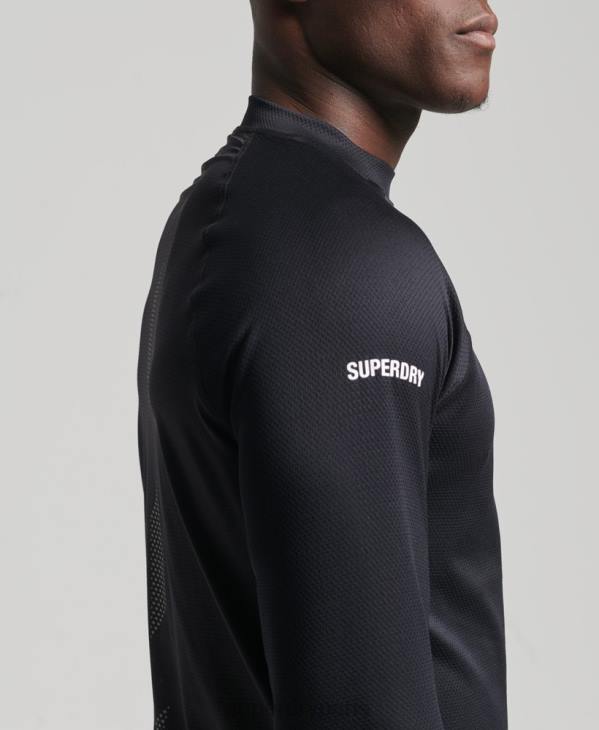 Superdry Hommes top à col montant D64Z5392 vêtements noir