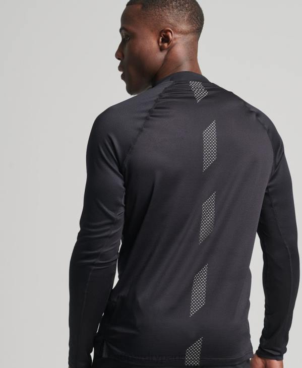 Superdry Hommes top à col montant D64Z5392 vêtements noir