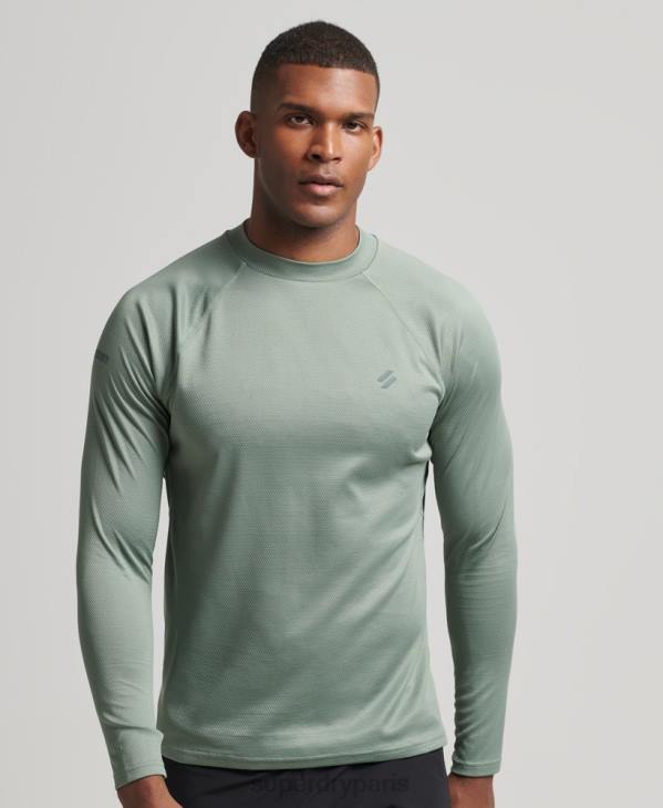 Superdry Hommes top à col montant D64Z5404 vêtements vert