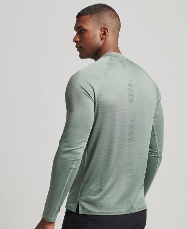 Superdry Hommes top à col montant D64Z5404 vêtements vert