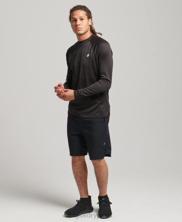 Superdry Hommes top à col montant et logo D64Z5378 vêtements noir