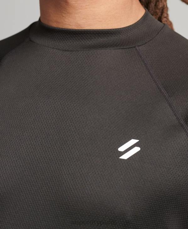 Superdry Hommes top à col montant et logo D64Z5378 vêtements noir