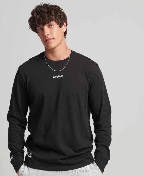 Superdry Hommes top à manches longues et logo D64Z1568 vêtements noir