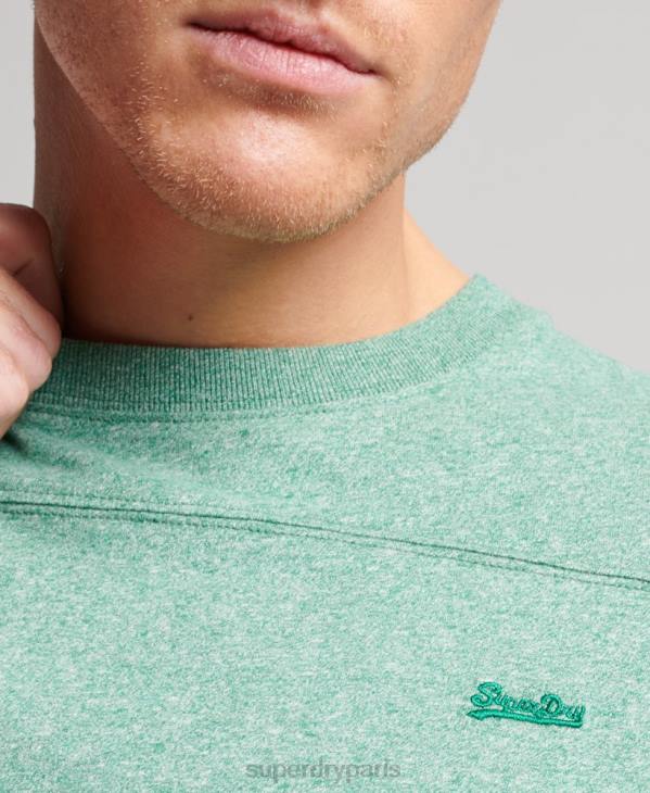 Superdry Hommes top quarterback en coton bio à logo vintage D64Z1456 vêtements vert