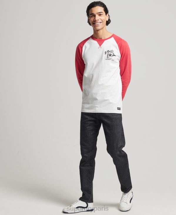 Superdry Hommes top ranchero de surf vintage D64Z1574 vêtements rouge