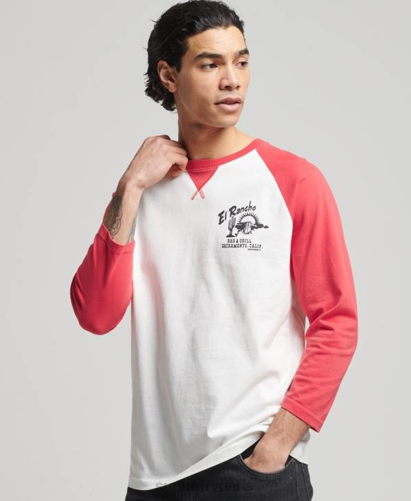 Superdry Hommes top ranchero de surf vintage D64Z1574 vêtements rouge