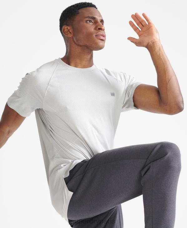 Superdry Hommes train premium t-shirt manches courtes D64Z5407 vêtements blanc
