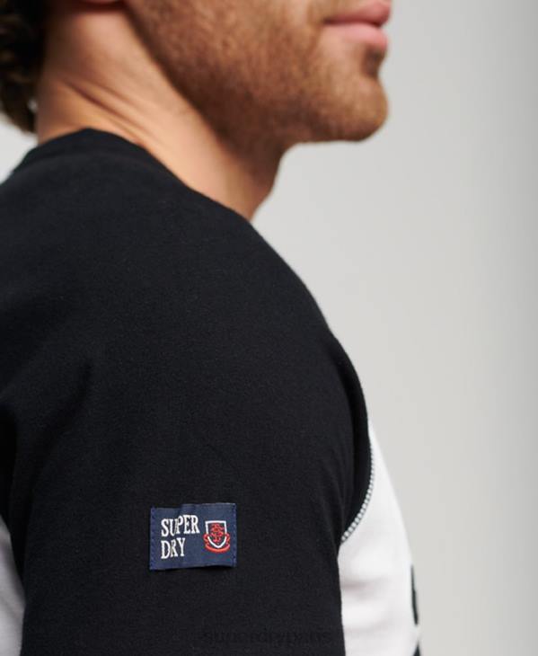 Superdry Hommes vintage logo store haut à manches longues raglan D64Z42 vêtements blanc