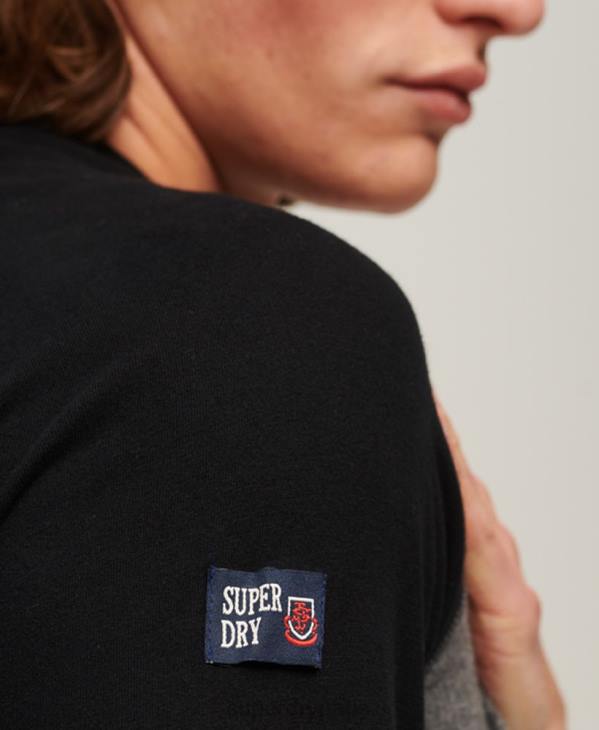 Superdry Hommes vintage logo store haut à manches longues raglan D64Z86 vêtements gris foncé
