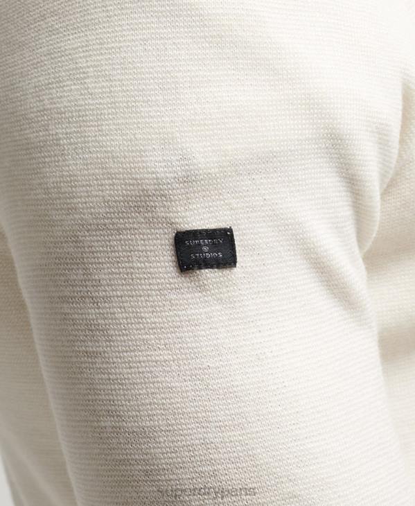 Superdry Hommes cardigan en maille mérinos zippée D64Z1242 vêtements blanc