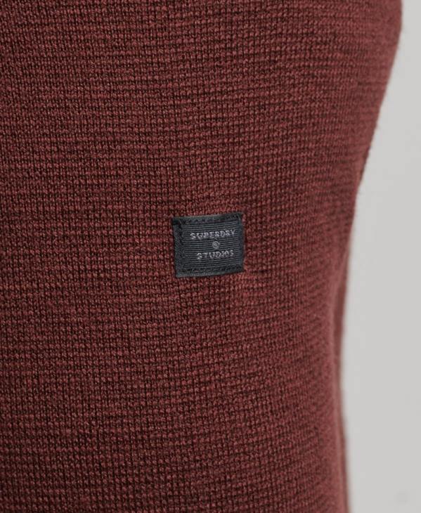 Superdry Hommes cardigan en maille mérinos zippée D64Z1256 vêtements brun