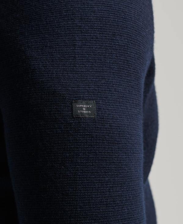 Superdry Hommes cardigan en maille mérinos zippée D64Z1317 vêtements marine