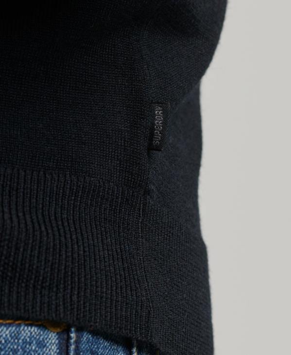 Superdry Hommes haut en maille henley à encolure ras du cou en mérinos D64Z1534 vêtements noir