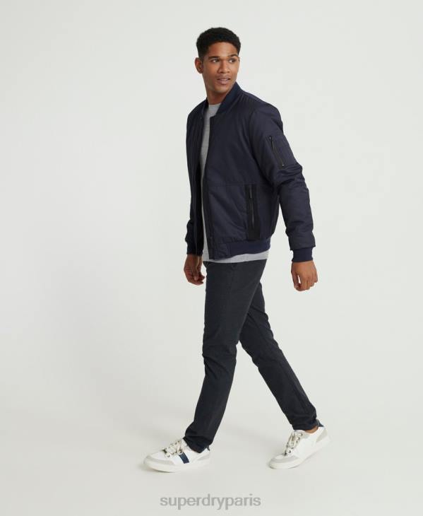 Superdry Hommes modifier pull ras du cou en mérinos D64Z1367 vêtements gris clair