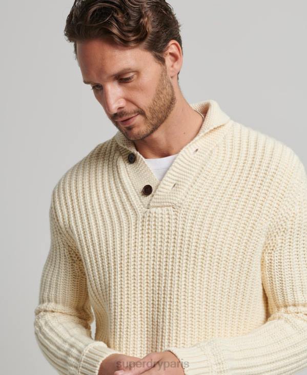 Superdry Hommes pull châle D64Z5258 vêtements crème
