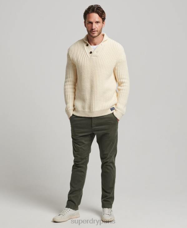 Superdry Hommes pull châle D64Z5258 vêtements crème