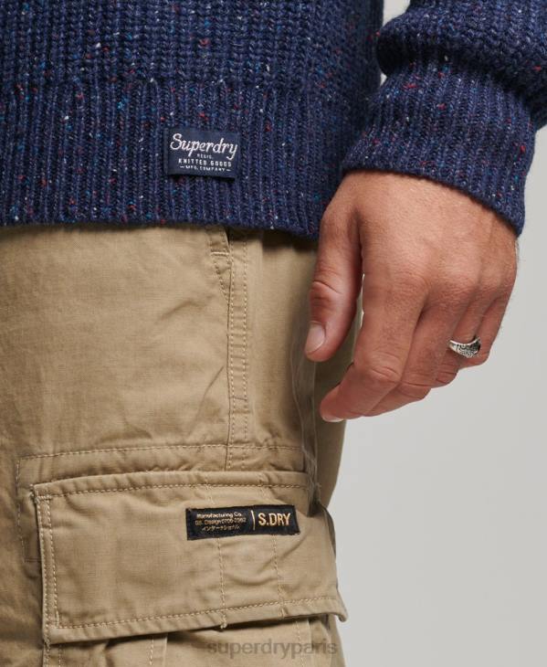 Superdry Hommes pull à col montant en tweed de laine mélangée D64Z1302 vêtements marine