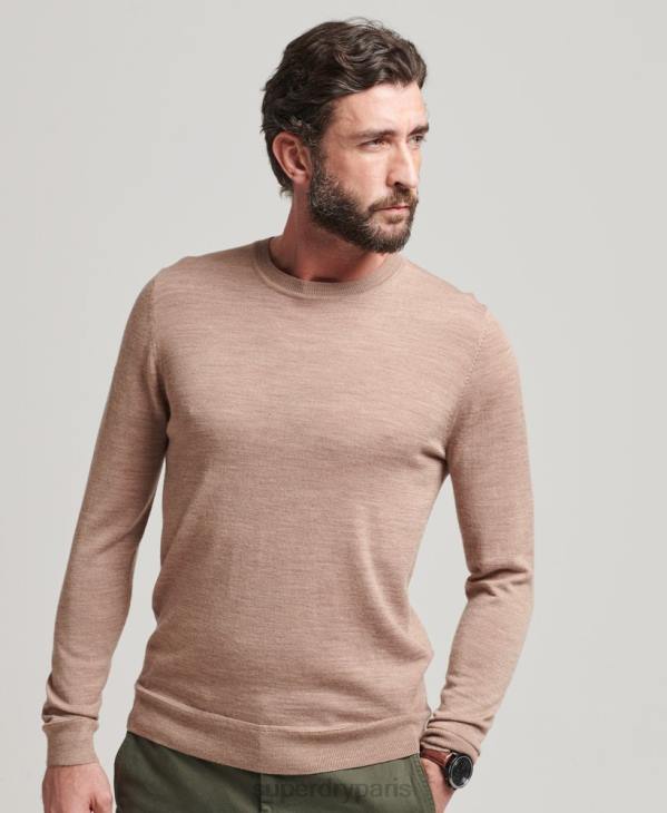 Superdry Hommes pull à col rond en mérinos D64Z1254 vêtements noir