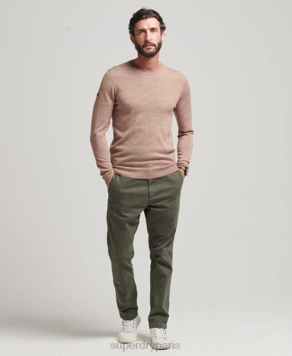 Superdry Hommes pull à col rond en mérinos D64Z1254 vêtements noir