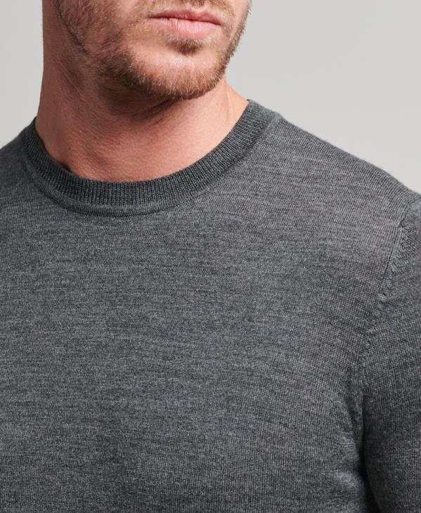 Superdry Hommes pull à col rond en mérinos D64Z1257 vêtements gris foncé