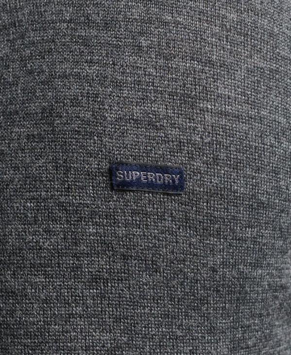 Superdry Hommes pull à col rond en mérinos D64Z1257 vêtements gris foncé