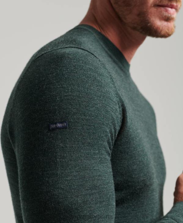Superdry Hommes pull à col rond en mérinos D64Z1271 vêtements gris foncé
