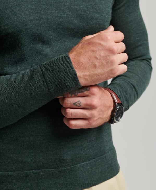 Superdry Hommes pull à col rond en mérinos D64Z1271 vêtements gris foncé