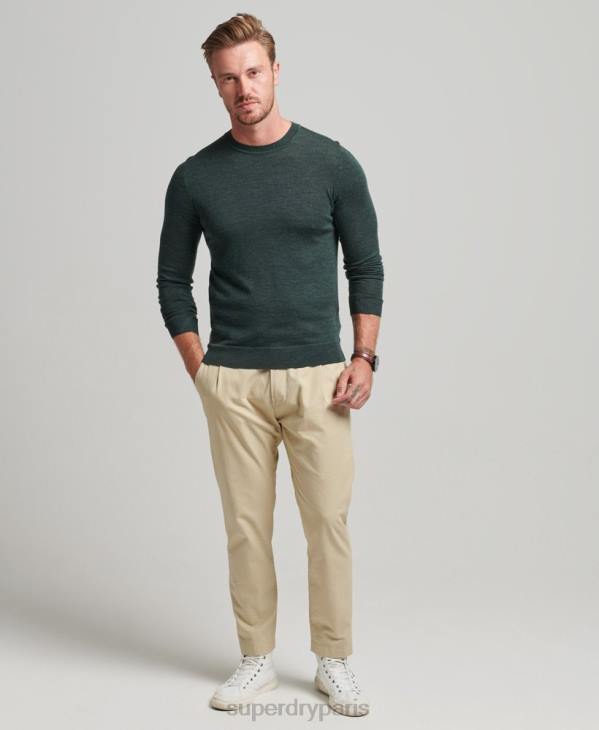 Superdry Hommes pull à col rond en mérinos D64Z1271 vêtements gris foncé