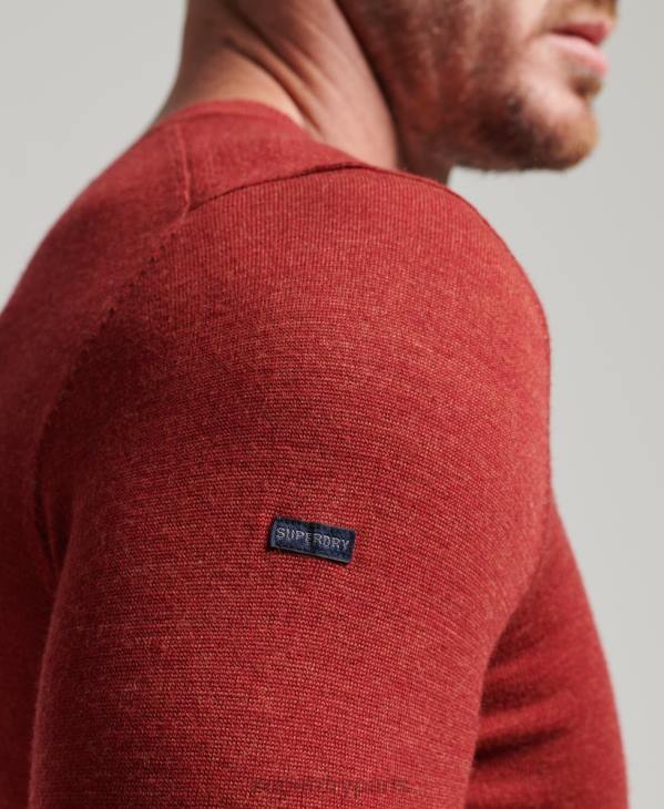 Superdry Hommes pull à col rond en mérinos D64Z1290 vêtements rouge