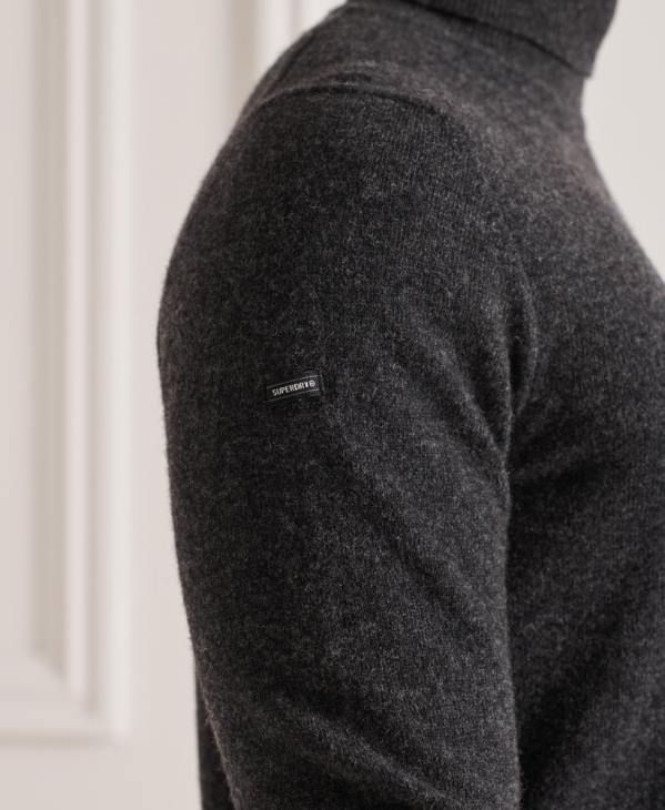 Superdry Hommes pull col roulé en laine d'agneau D64Z5304 vêtements gris foncé